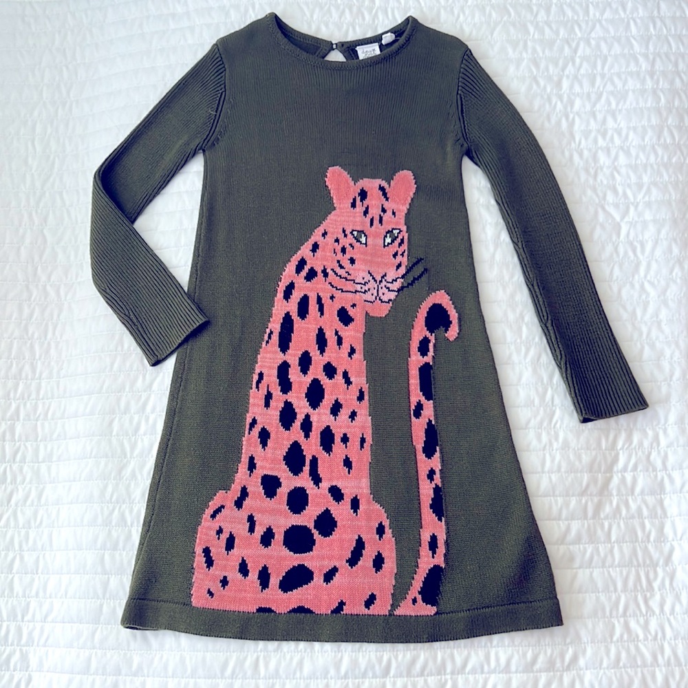 Deux par Deux Long Sleeve Knit Cheetah Dress